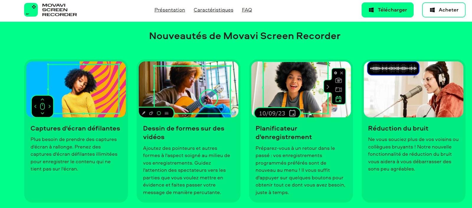 Nouveautés Movavi Screen Recorder